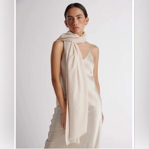Quince Featherweight Cashmere Silk Frayed Edge Scarf